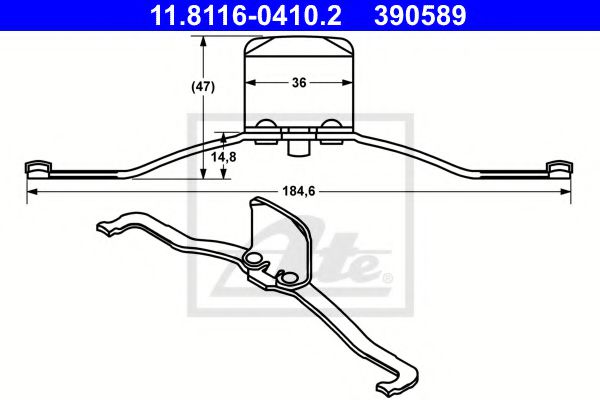 11.8116-0410.2 ATE Brake System Accessory Kit, brake caliper