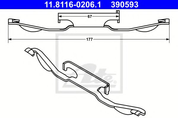 11.8116-0206.1 ATE Brake System Accessory Kit, brake caliper