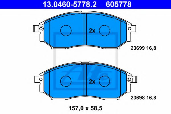 13.0460-5778.2 ATE Brake Pad Set, disc brake