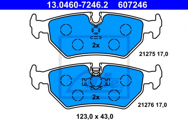 13.0460-7246.2 ATE Brake System Brake Pad Set, disc brake
