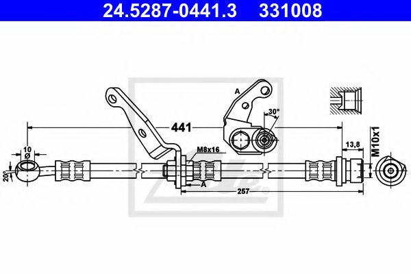 24.5287-0441.3 ATE Brake System Brake Hose