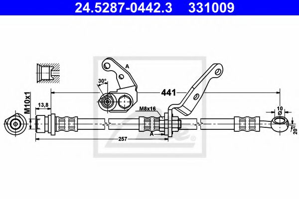24.5287-0442.3 ATE Brake System Brake Hose