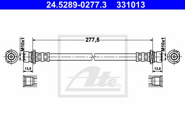 24.5289-0277.3 ATE Brake System Brake Hose