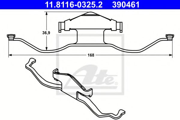 11.8116-0325.2 ATE Brake System Accessory Kit, brake caliper