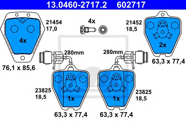 13.0460-2717.2 ATE Brake System Brake Pad Set, disc brake