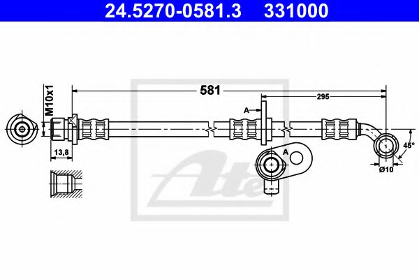 24.5270-0581.3 ATE Brake System Brake Hose