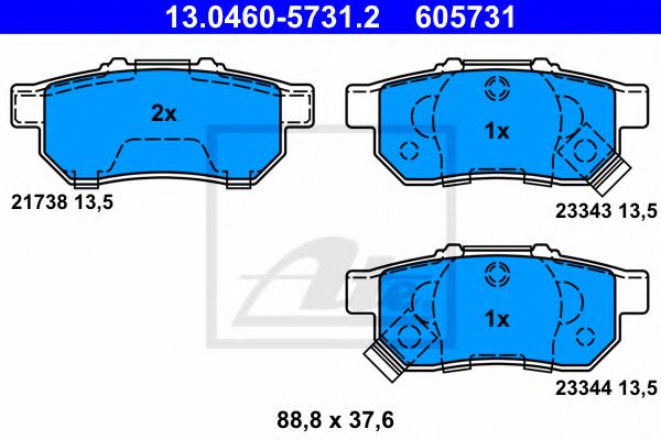 13.0460-5731.2 ATE Brake System Brake Pad Set, disc brake