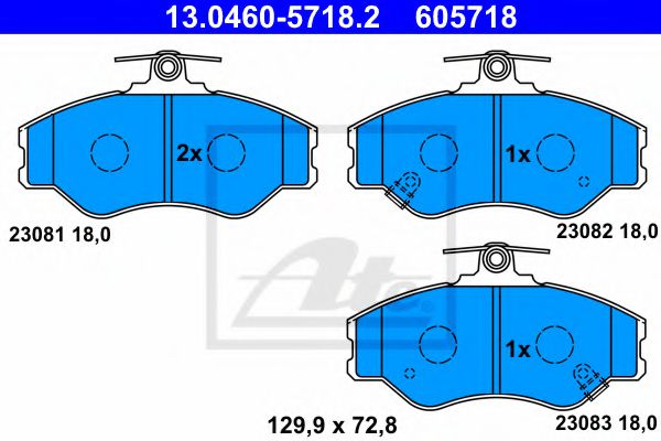 13.0460-5718.2 ATE Brake Pad Set, disc brake