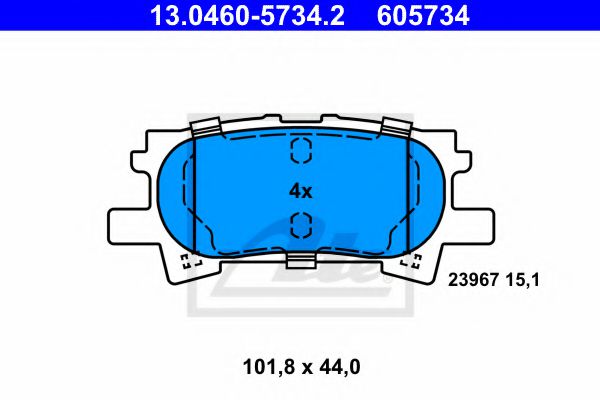 13.0460-5734.2 ATE Brake System Brake Pad Set, disc brake
