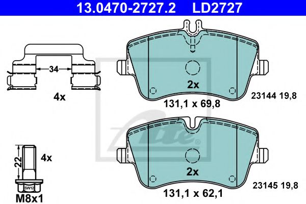13.0470-2727.2 ATE Brake System Brake Pad Set, disc brake
