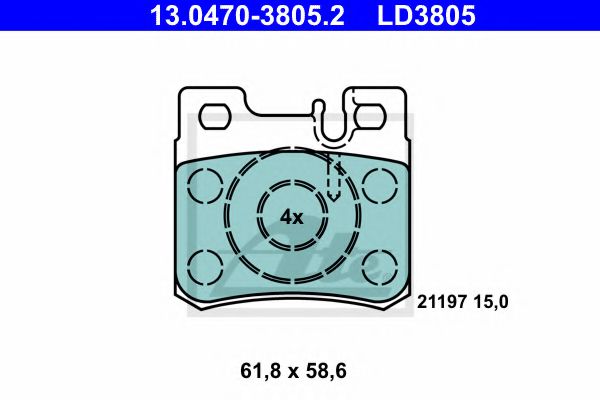 13.0470-3805.2 ATE Brake System Brake Pad Set, disc brake
