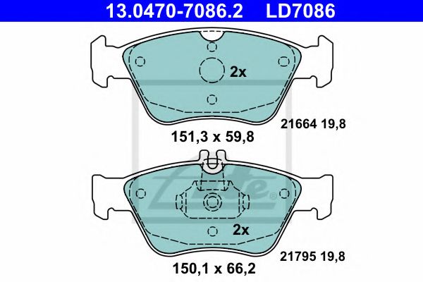 13.0470-7086.2 ATE Brake System Brake Pad Set, disc brake