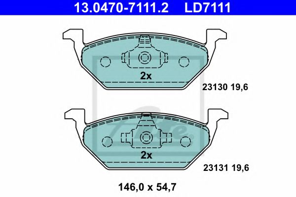 13.0470-7111.2 ATE Brake Pad Set, disc brake