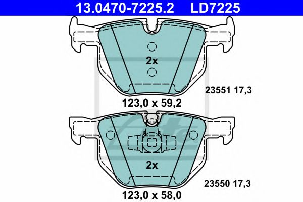 13.0470-7225.2 ATE Brake Pad Set, disc brake