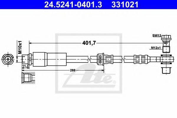 24.5241-0401.3 ATE Brake System Brake Hose