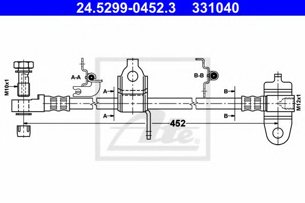 24.5299-0452.3 ATE Brake System Brake Hose