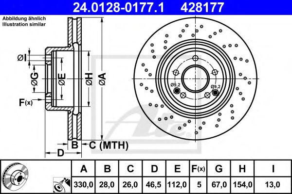 24.0128-0177.1 ATE Тормозная система Тормозной диск
