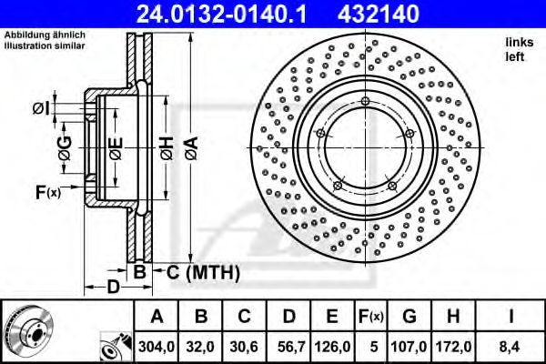 24.0132-0140.1 ATE Тормозная система Тормозной диск