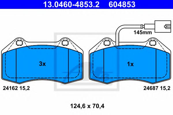 13.0460-4853.2 ATE Brake Pad Set, disc brake