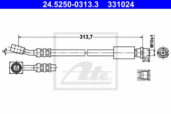 24.5250-0313.3 ATE Brake System Brake Hose