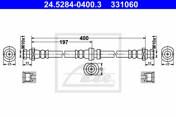 24.5284-0400.3 ATE Тормозная система Тормозной шланг