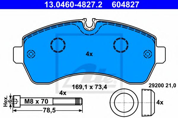 13.0460-4827.2 ATE Brake System Brake Pad Set, disc brake