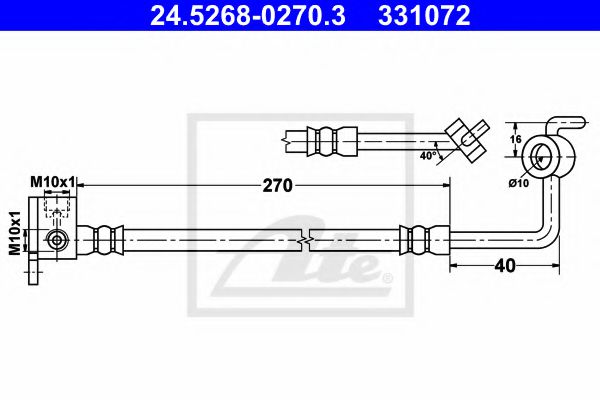 24.5268-0270.3 ATE Brake System Brake Hose