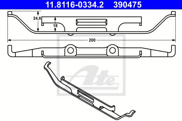 11.8116-0334.2 ATE Brake System Accessory Kit, brake caliper