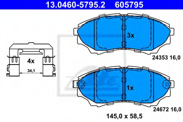13.0460-5795.2 ATE Brake System Brake Pad Set, disc brake