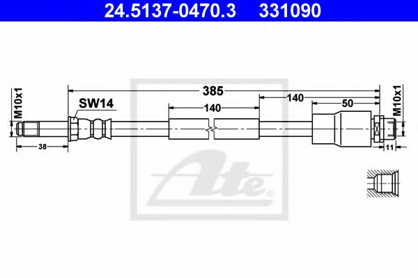 24.5137-0470.3 ATE Brake System Brake Hose