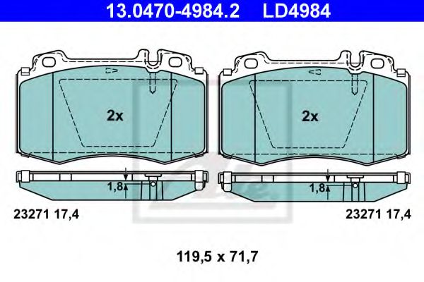 13.0470-4984.2 ATE Brake System Brake Pad Set, disc brake