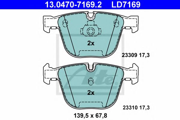 13.0470-7169.2 ATE Brake System Brake Pad Set, disc brake
