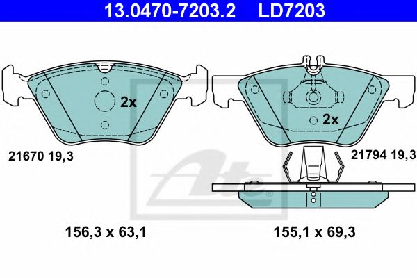 13.0470-7203.2 ATE Brake Pad Set, disc brake
