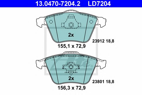 13.0470-7204.2 ATE Brake System Brake Pad Set, disc brake