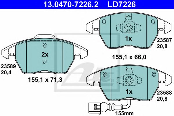 13.0470-7226.2 ATE Brake System Brake Pad Set, disc brake
