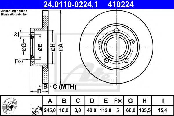 24.0110-0224.1 ATE Тормозная система Тормозной диск