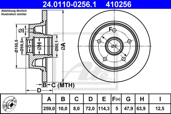 24.0110-0256.1 ATE Тормозная система Тормозной диск