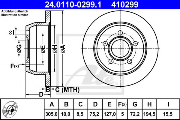24.0110-0299.1 ATE Тормозная система Тормозной диск