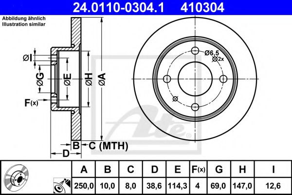 24.0110-0304.1 ATE Тормозная система Тормозной диск