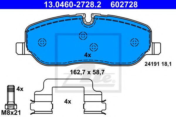 13.0460-2728.2 ATE Brake System Brake Pad Set, disc brake