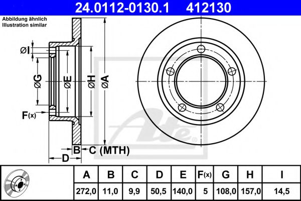 24.0112-0130.1 ATE Тормозная система Тормозной диск