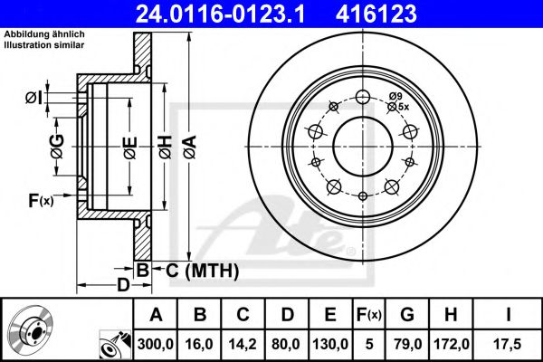 24.0116-0123.1 ATE Тормозная система Тормозной диск