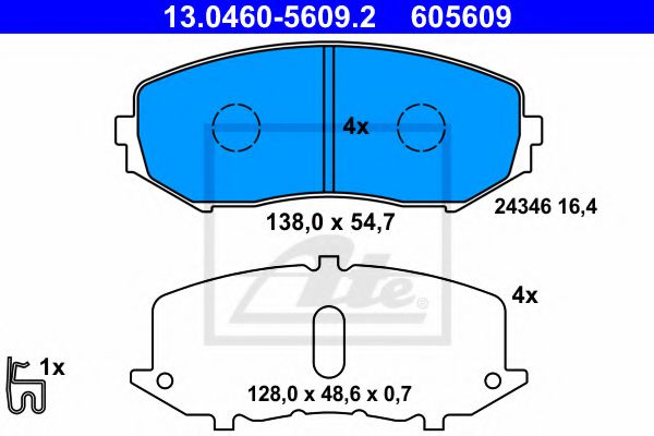 13.0460-5609.2 ATE Brake System Brake Pad Set, disc brake