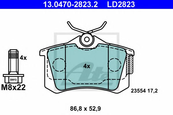 13.0470-2823.2 ATE Brake System Brake Pad Set, disc brake