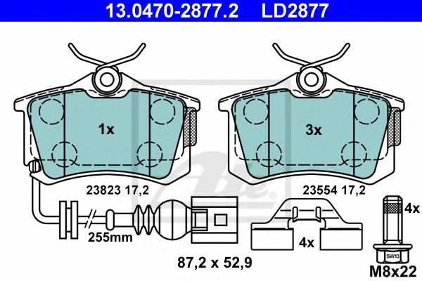 13.0470-2877.2 ATE Brake System Brake Pad Set, disc brake