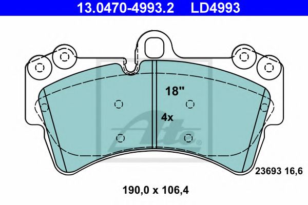 13.0470-4993.2 ATE Brake System Brake Pad Set, disc brake
