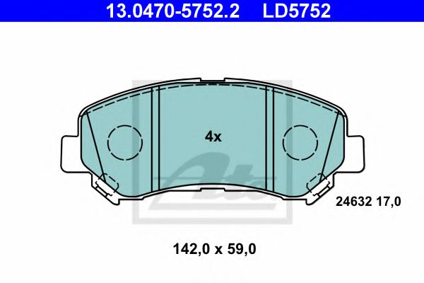 13.0470-5752.2 ATE Brake Pad Set, disc brake