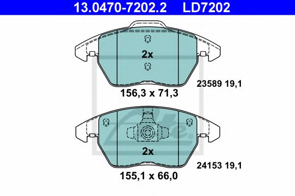13.0470-7202.2 ATE Brake System Brake Pad Set, disc brake