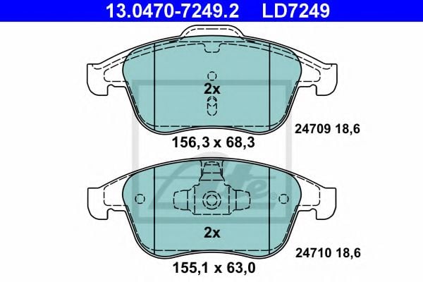 13.0470-7249.2 ATE Brake System Brake Pad Set, disc brake