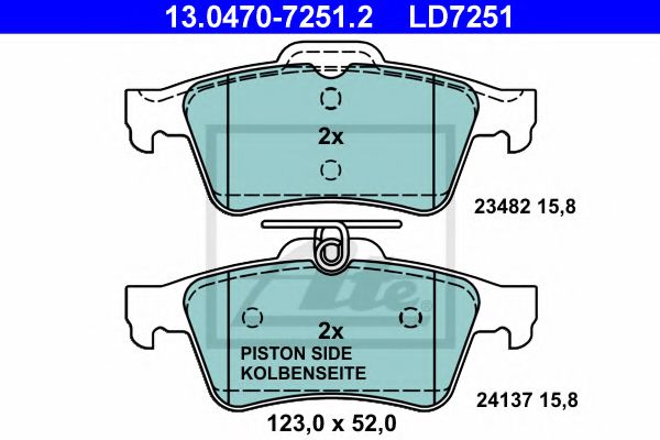 13.0470-7251.2 ATE Brake Pad Set, disc brake